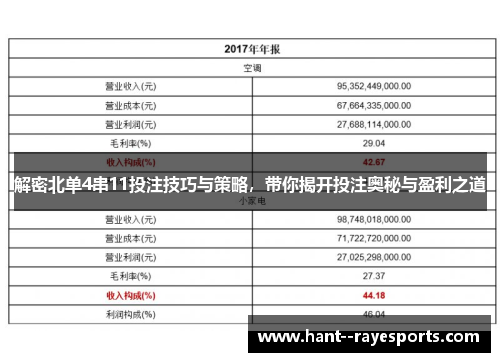 解密北单4串11投注技巧与策略，带你揭开投注奥秘与盈利之道